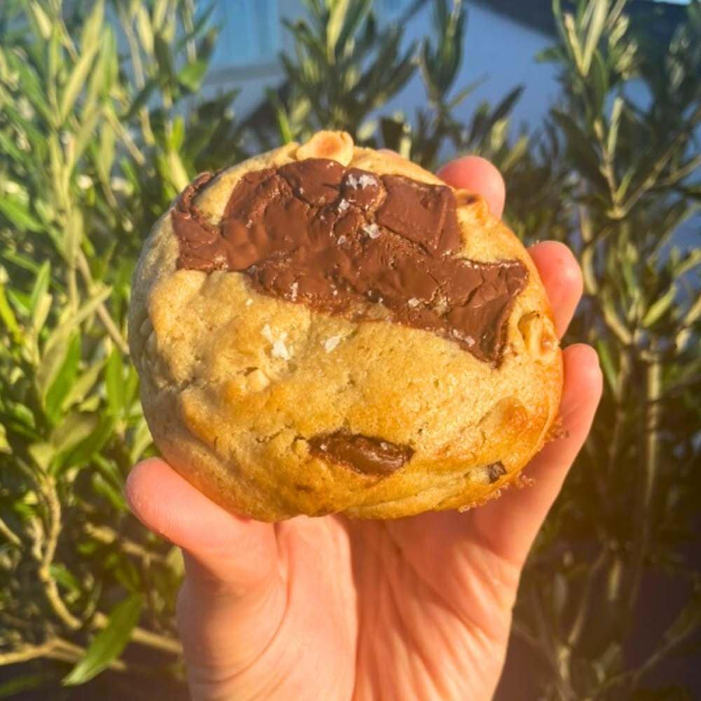 Dark Chocolate, Tahini and Hazelnut Cookie